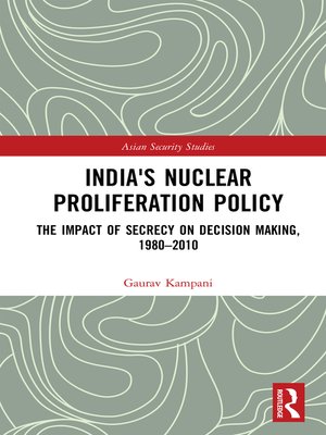 cover image of India's Nuclear Proliferation Policy
